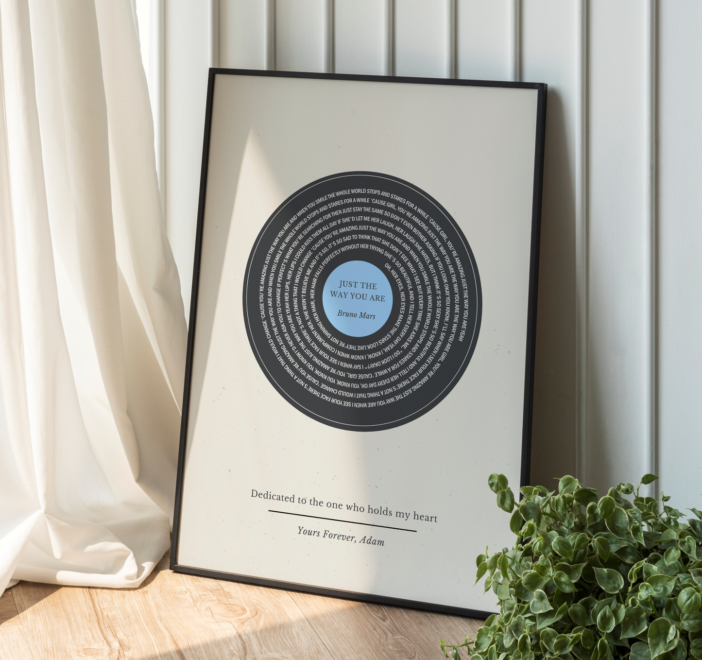 Personalized Vinyl Record Song With Lyrics - Colored Center