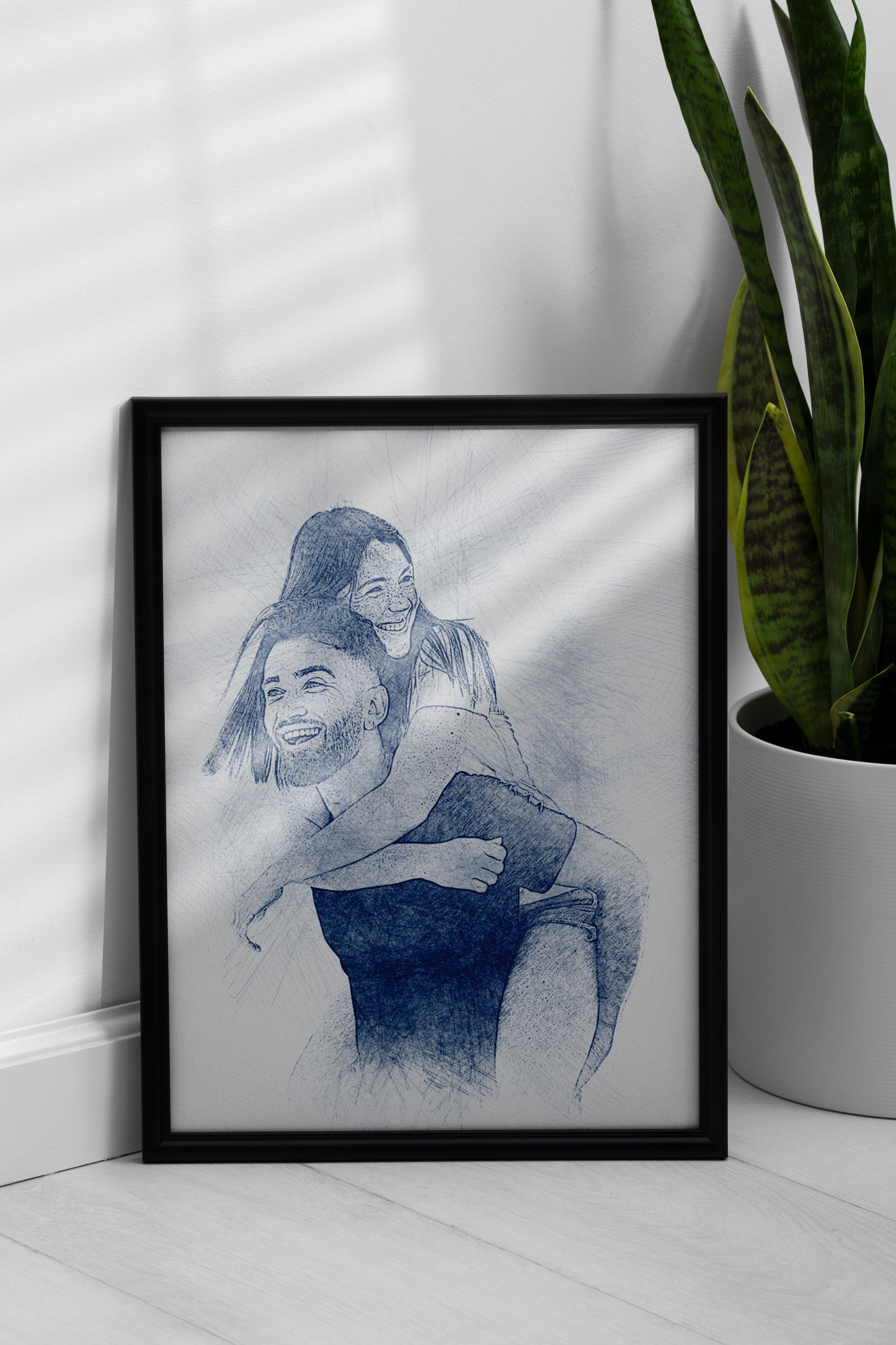 Sketching Memories - Blue Pencil - Custom Canvas/Poster