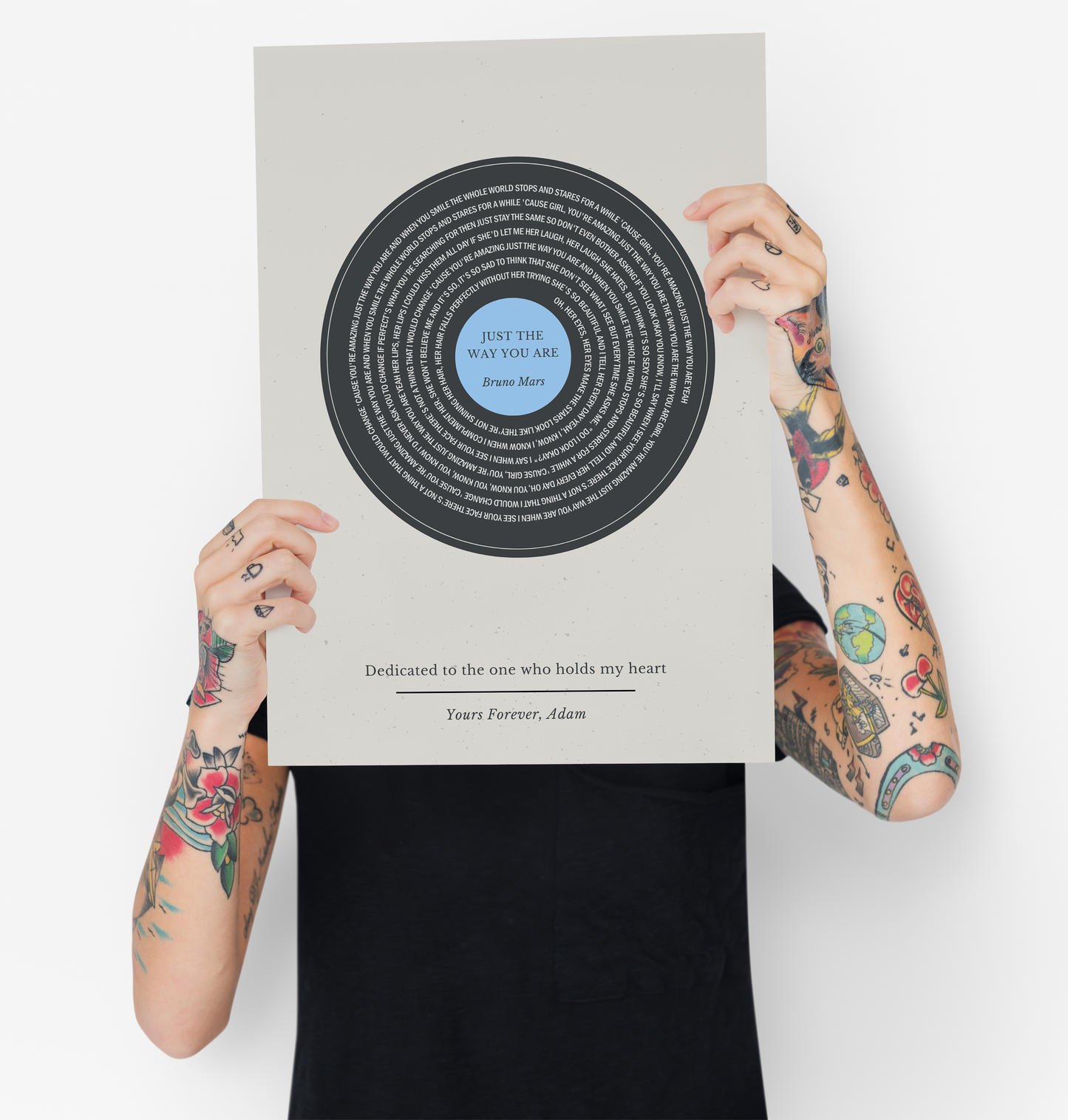 Personalized Vinyl Record Song With Lyrics - Colored Center