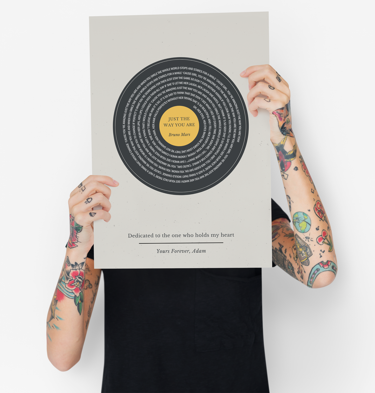 Personalized Vinyl Record Song With Lyrics - Colored Center