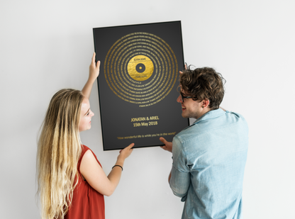 Personalized Vinyl Record Song With Lyrics - Black Gold