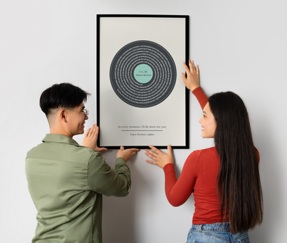 Personalized Vinyl Record Song With Lyrics - Colored Center