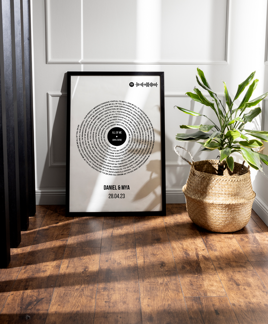 Personalized Vinyl Record Song With Lyrics - Clean