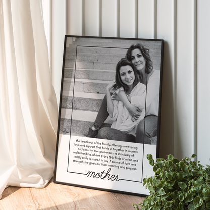 Custom Photo Canvas for Mom - Black & White