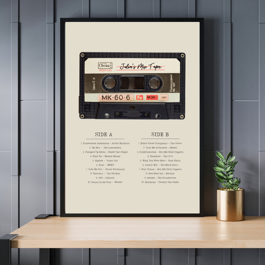 Custom Mixtape Poster/Canvas - Personalized Music Playlist